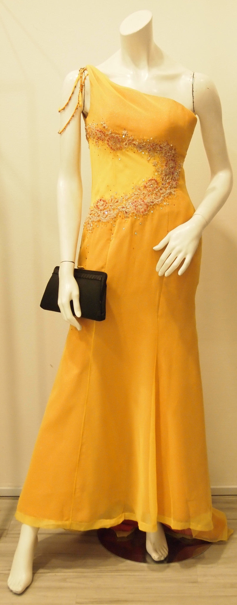 Scarlett O'hara Golden Vintage Evening Dress