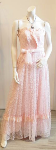 In the Right Lace Vintage Pink Dress With Matching Shawl