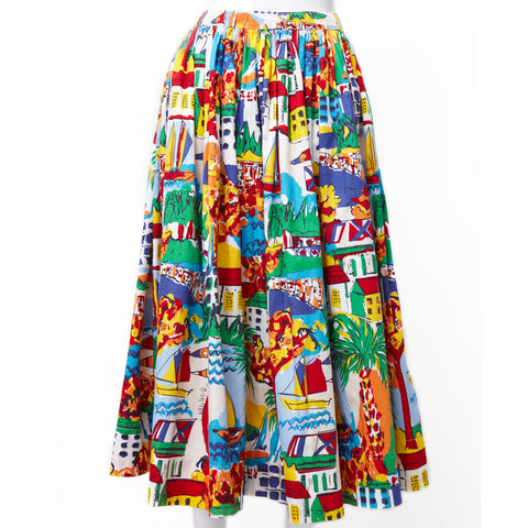 SEE YOU BY THE HARBOUR NOVELTY PRINT SKIRT