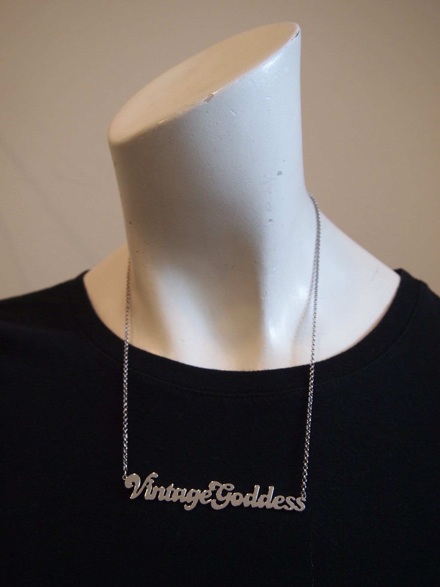 Handcut Nameplate Necklace -  Vintage Goddess