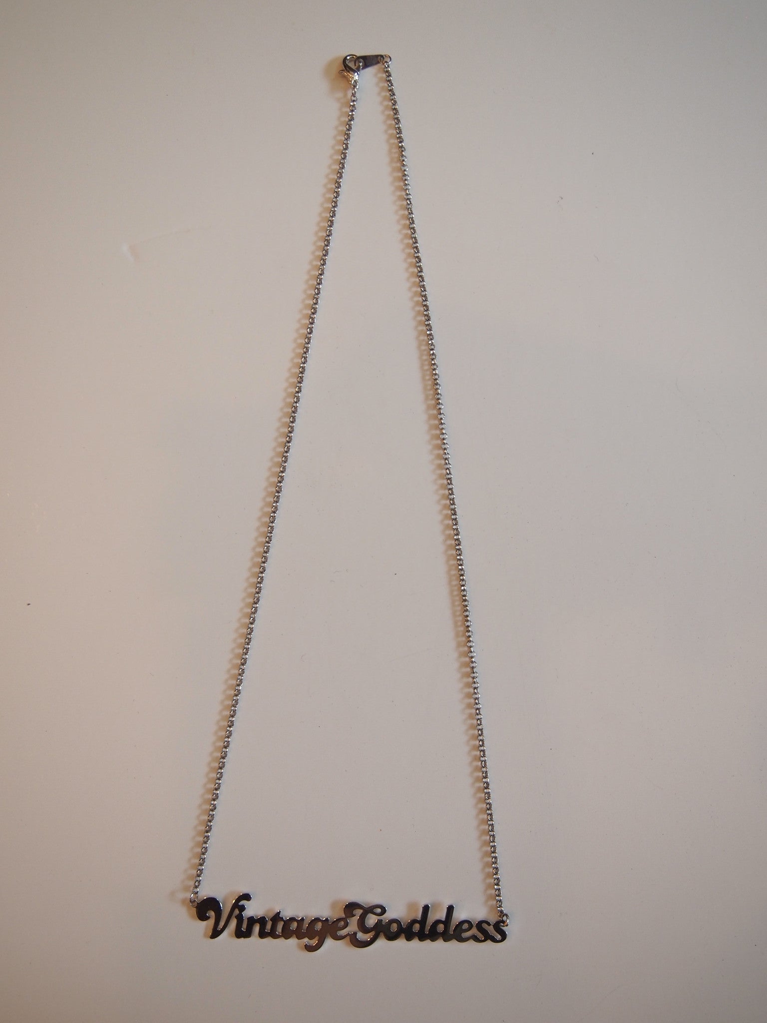 Handcut Nameplate Necklace -  Vintage Goddess