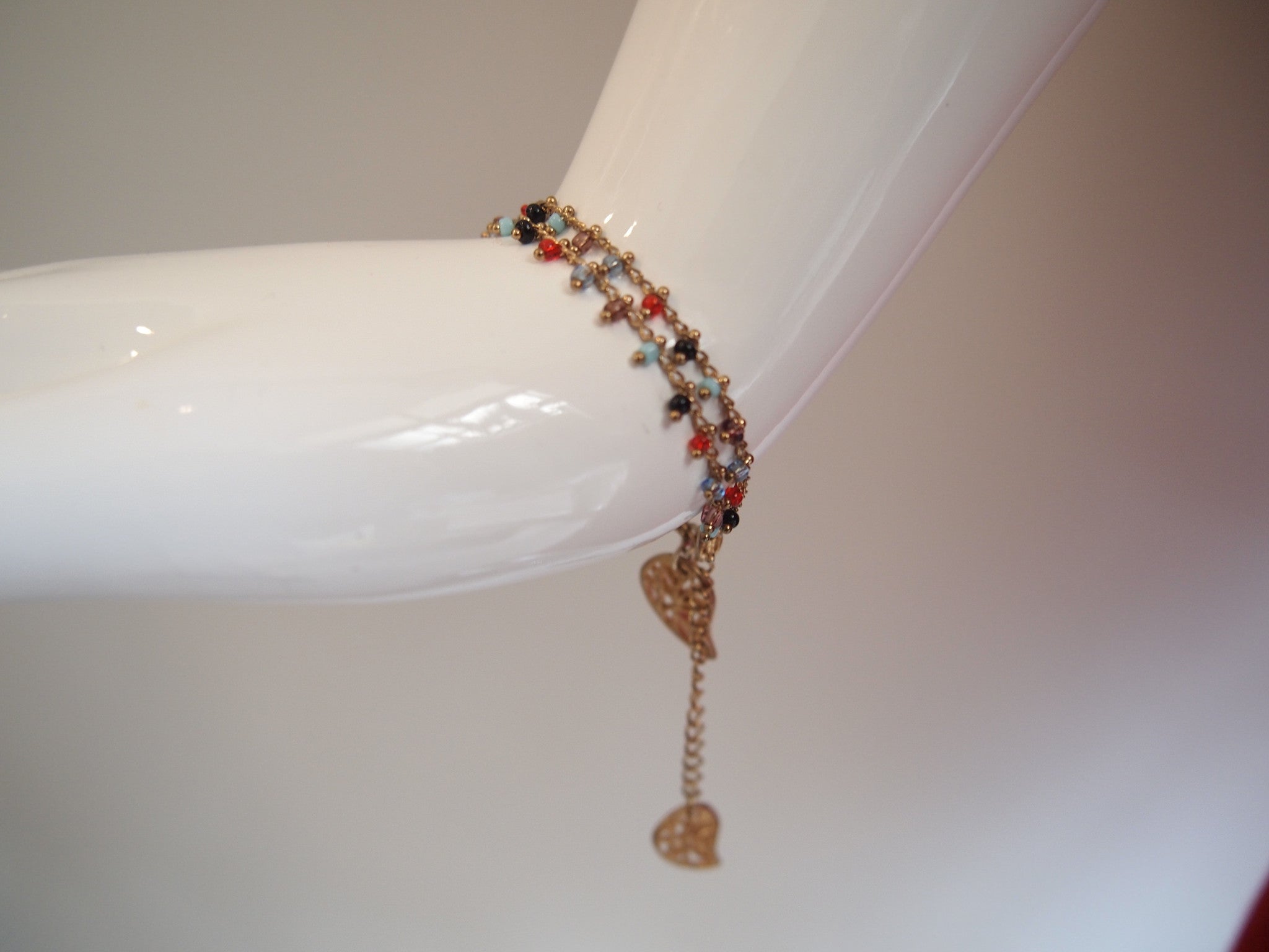 Handmade jewelry bracelet with multicolor beads