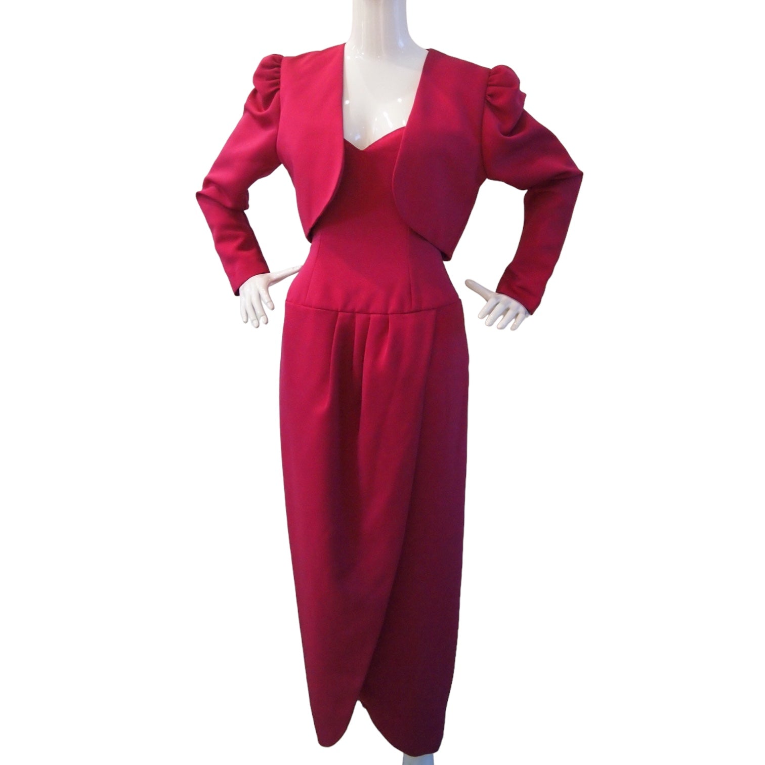In The Moment Magenta Hot Pink Evening Dress with Long Sleeve Jacket