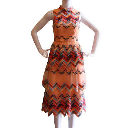 EARTH GODDESS - HANDMADE MODERN TIERED LACE CHEONGSAM DRESS