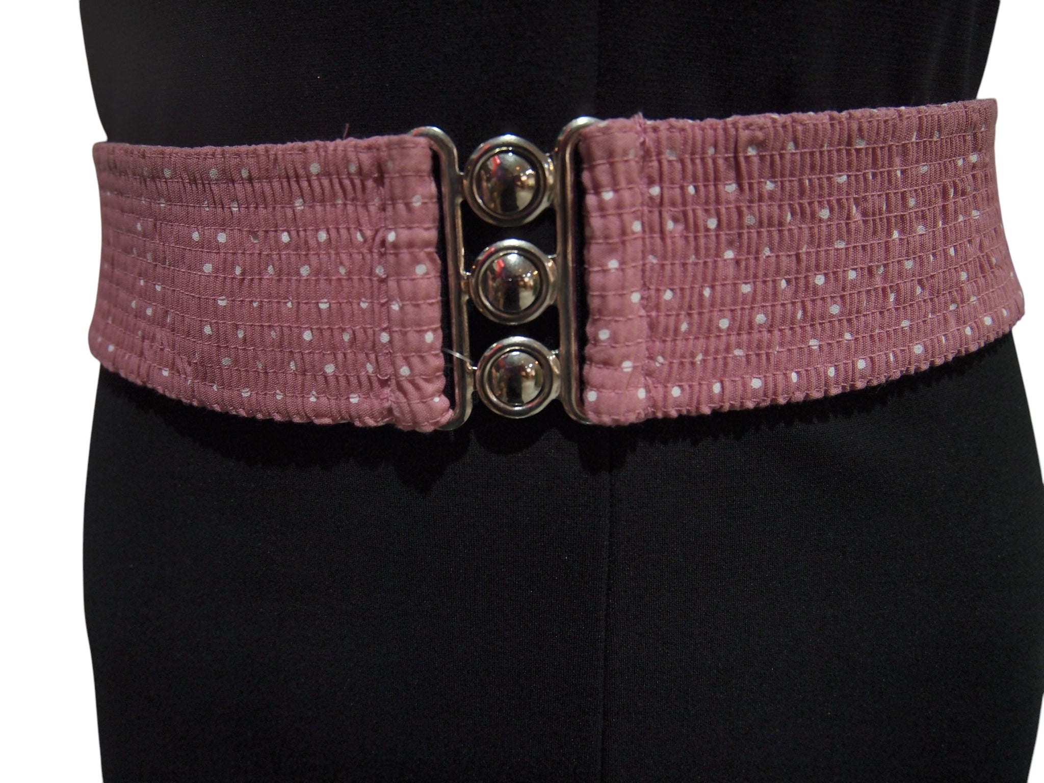 Pink Polka Dot Vintage Stretch Belt