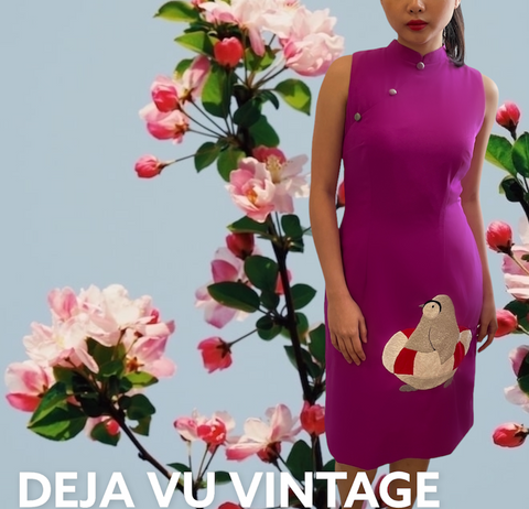 PENGUIN - HANDMADE, HAND-EMBROIDERED SILK-COTTON CHEONGSAM