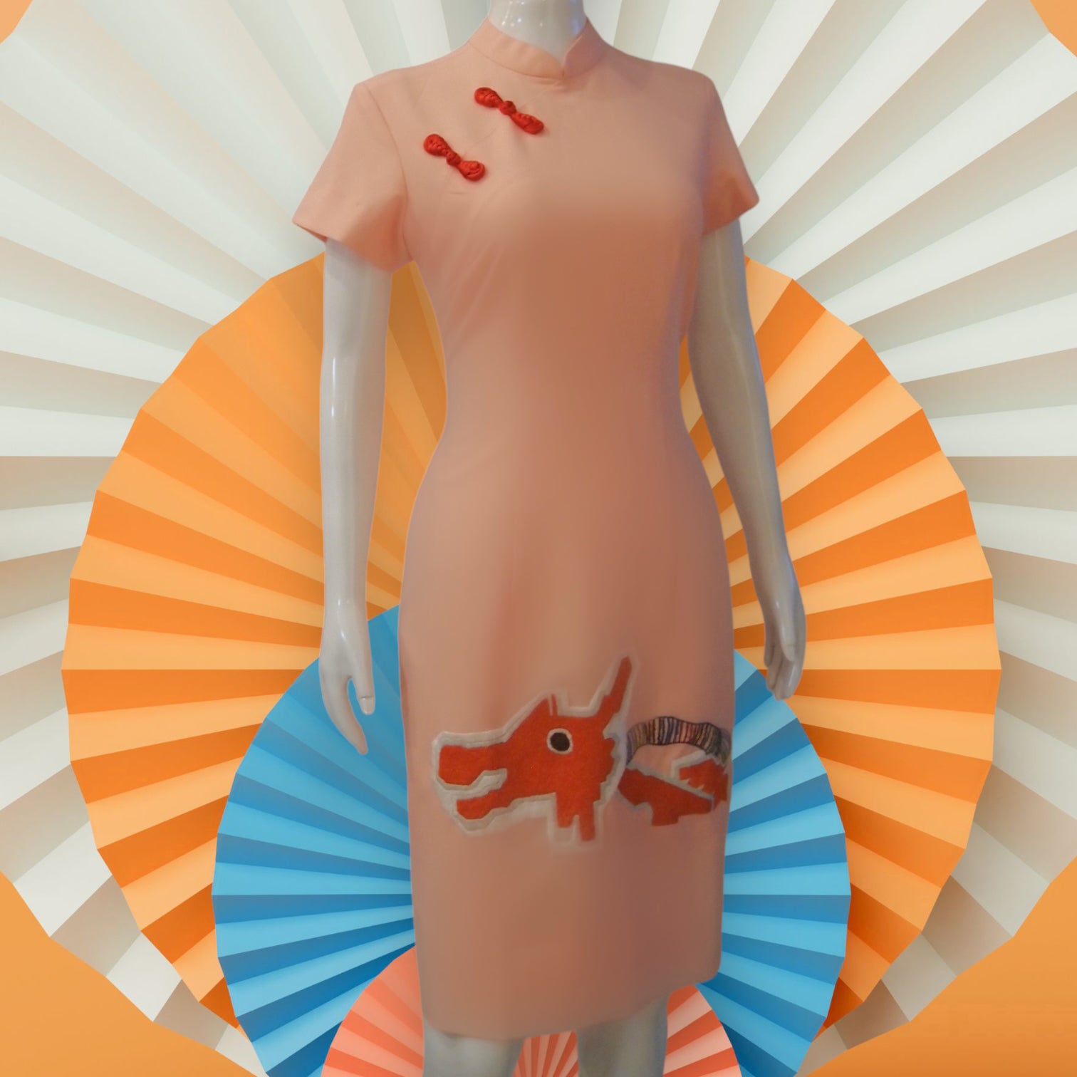 DRAGON PLAYGROUND - HANDMADE, HAND-EMBROIDERED SILK-COTTON CHEONGSAM