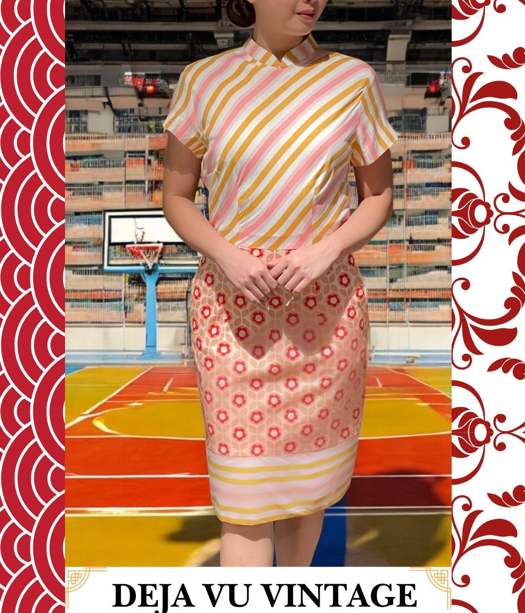 STRIPES TOPPER - HANDMADE MODERN COTTON CHEONGSAM DRESS