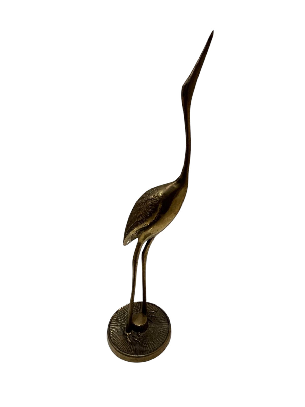 Brass Crane Vintage Paperweight Tabletop Decor