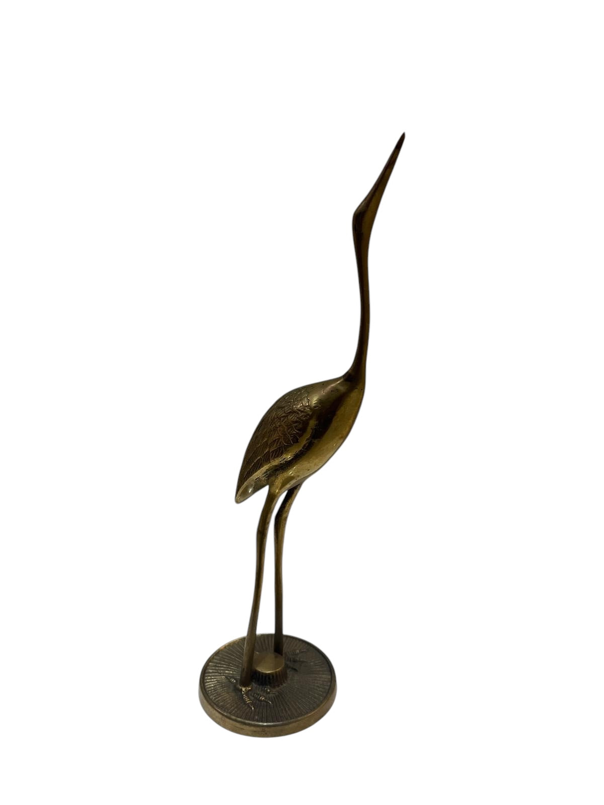 Brass Crane Vintage Paperweight Tabletop Decor