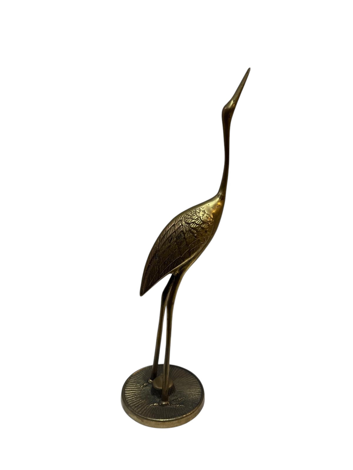 Brass Crane Vintage Paperweight Tabletop Decor