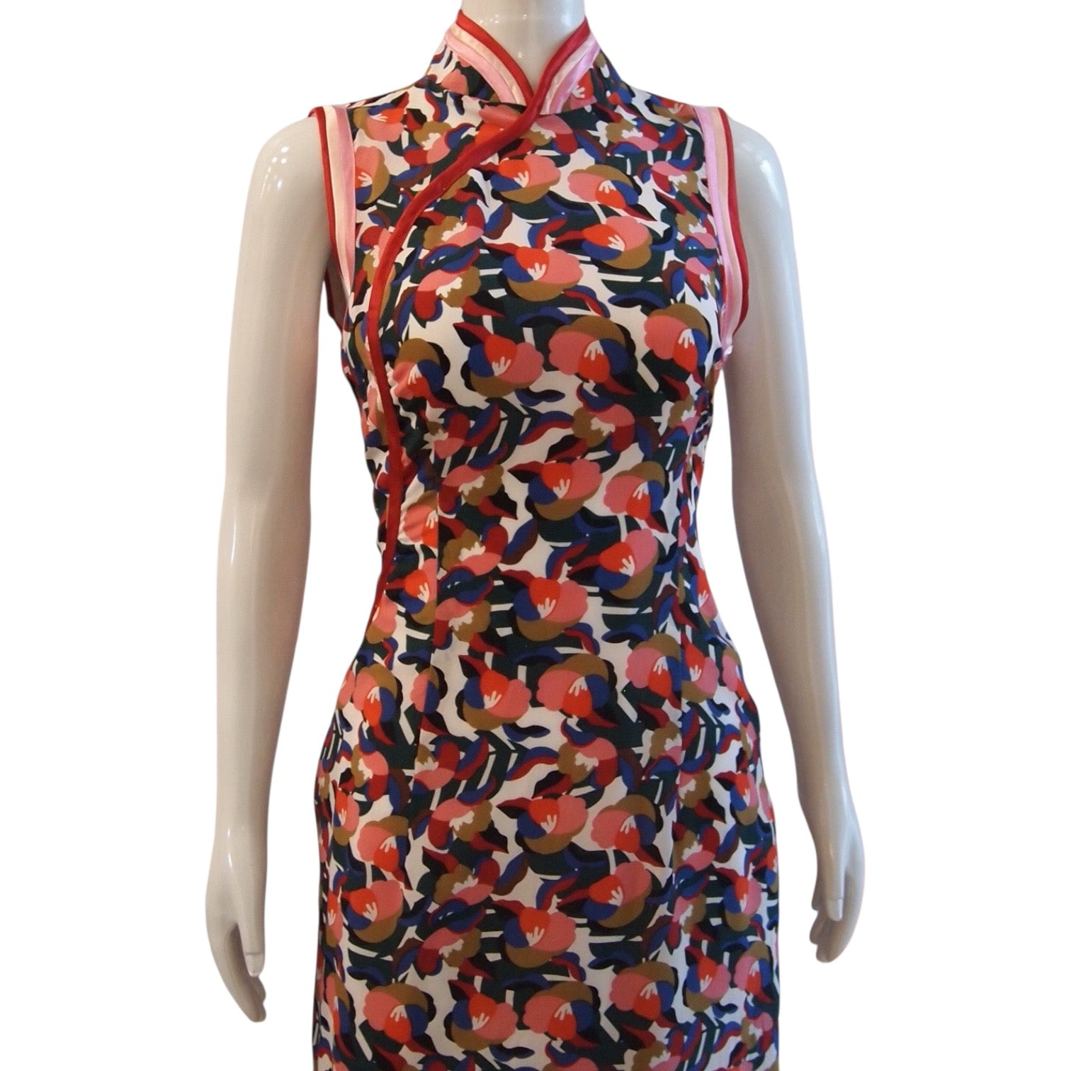 POP POPPY - HANDMADE MODERN SILK CREPE CHEONGSAM DRESS