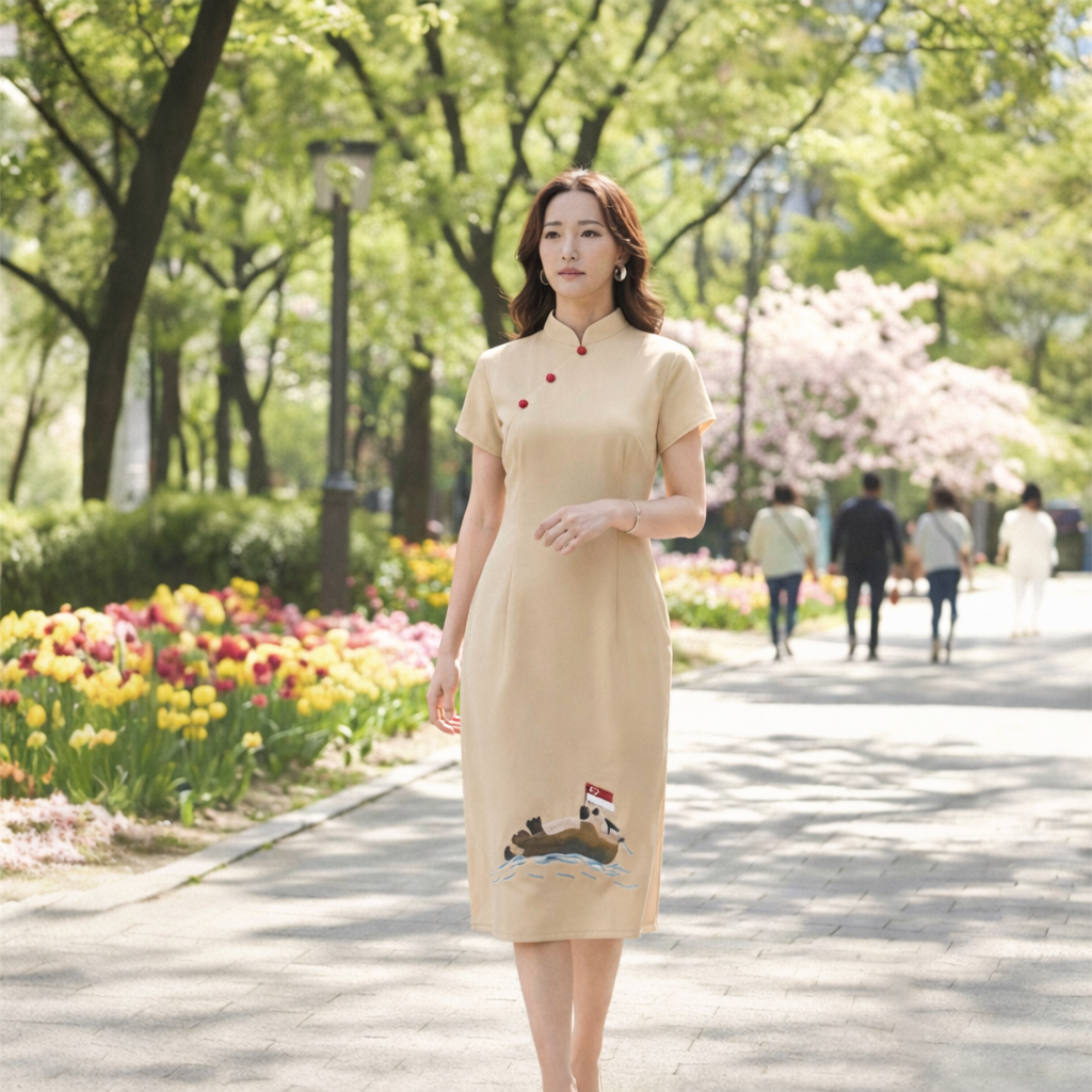 OTTER - HANDMADE, HAND-EMBROIDERED CHEONGSAM