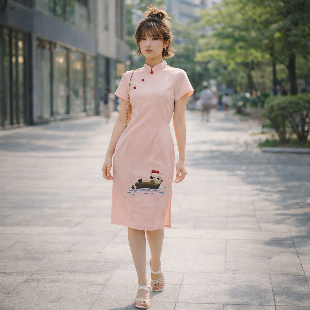 OTTER - HANDMADE, HAND-EMBROIDERED CHEONGSAM