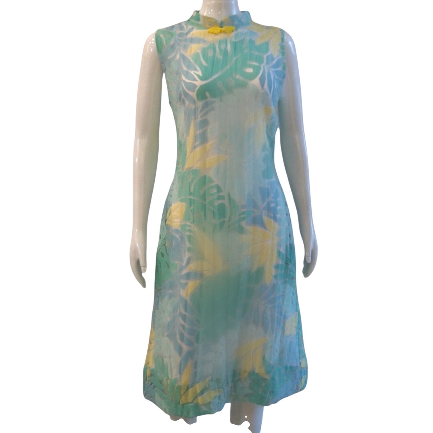 PASTEL FOLIAGE - HANDMADE MODERN LACE CHEONGSAM DRESS