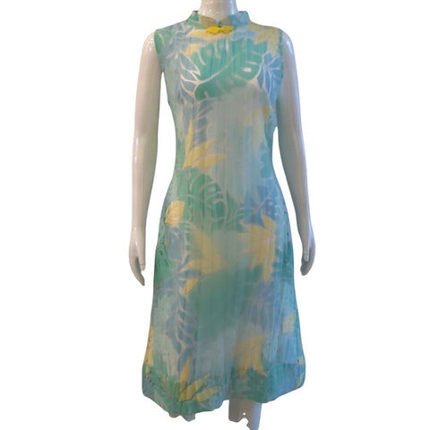 PASTEL FOLIAGE - HANDMADE MODERN LACE CHEONGSAM DRESS