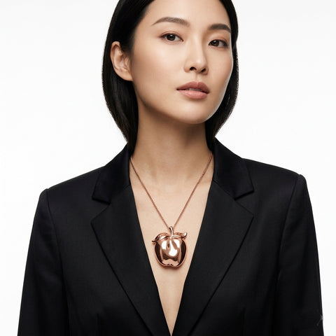 THE FORBIDDEN APPLE - VINTAGE COPPER TONE NECKLACE