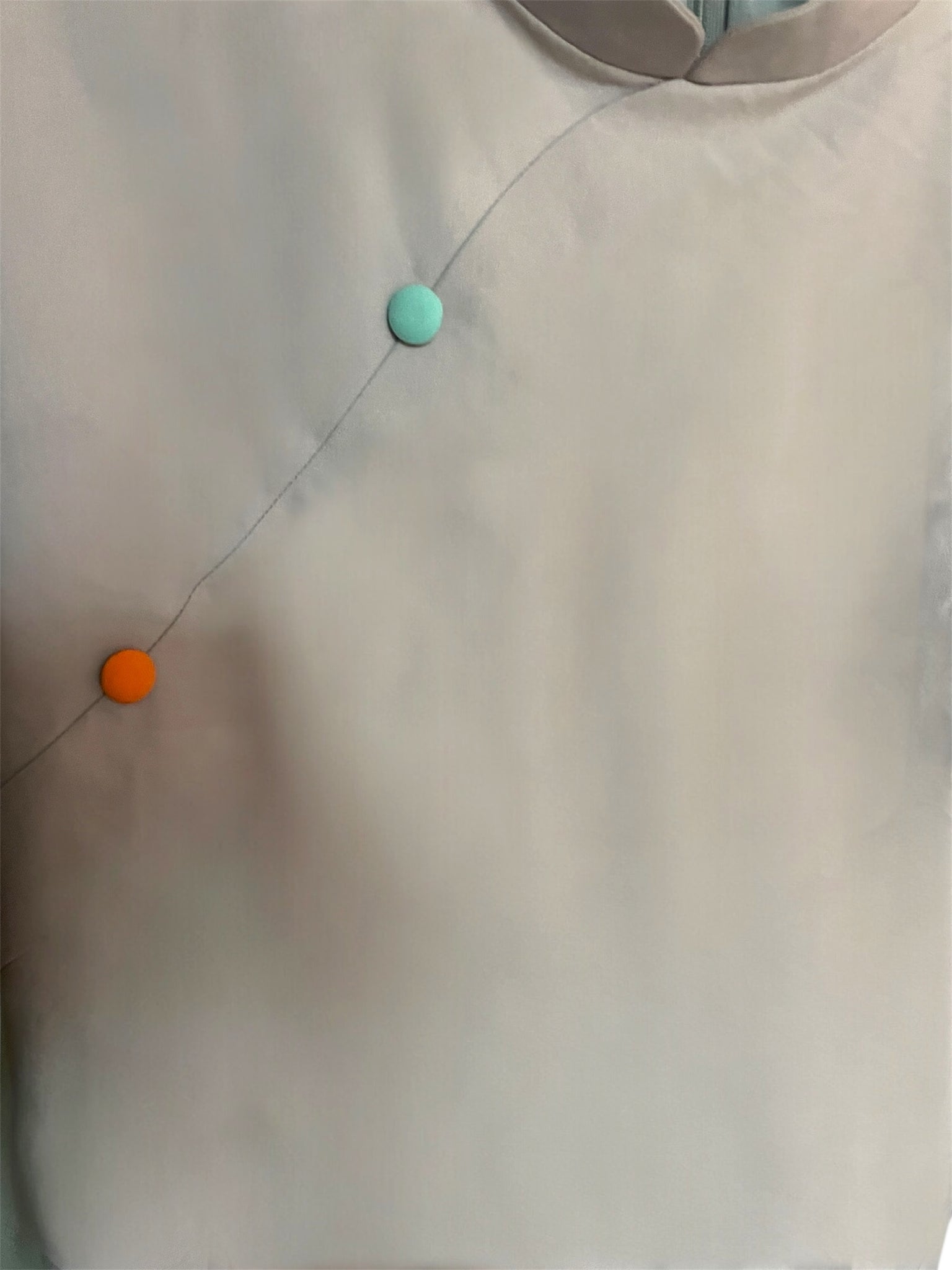 CRANE - HANDMADE, HAND-EMBROIDERED SILK-COTTON CHEONGSAM