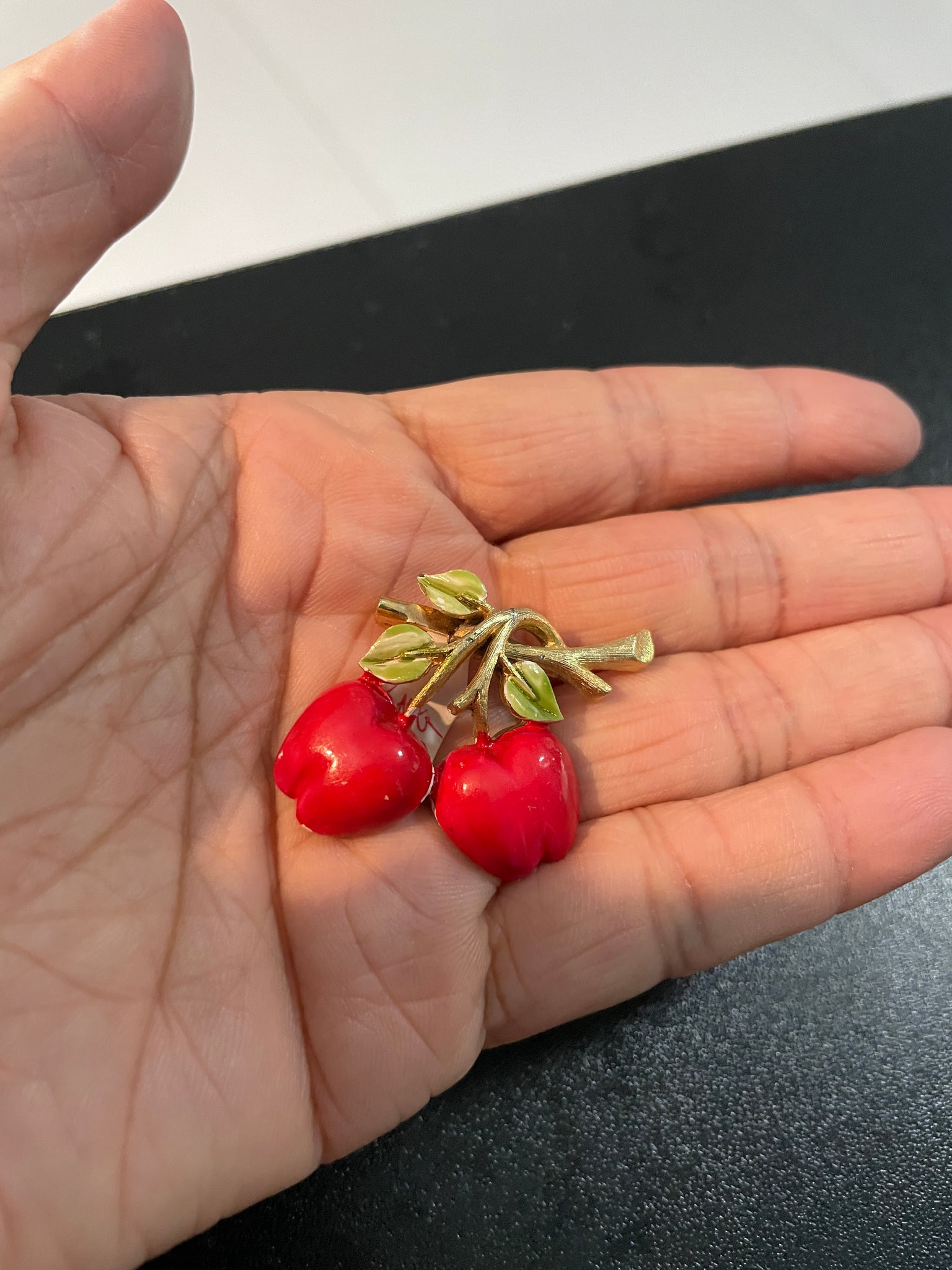 Cherry Picking Vintage Brooch