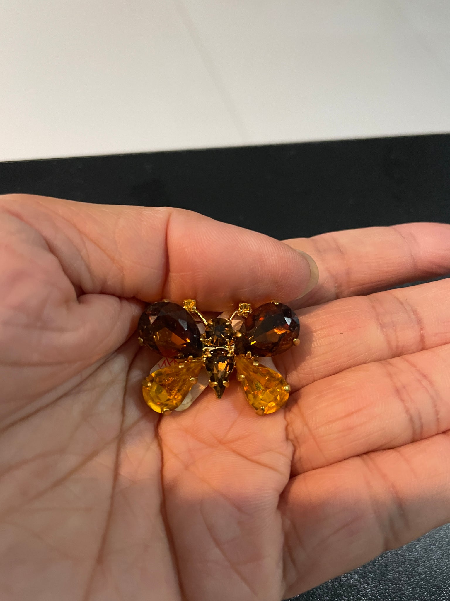 Champagne Flight Vintage Butterfly Brooch