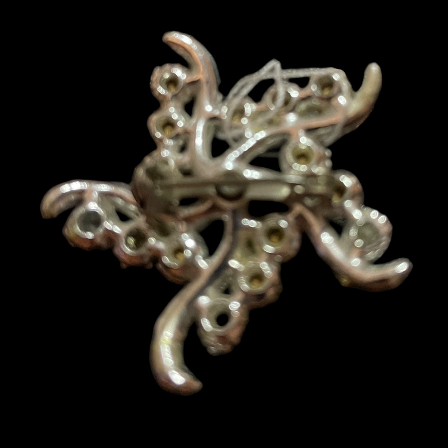 Spinwheel Clear Rhinestones Vintage Brooch