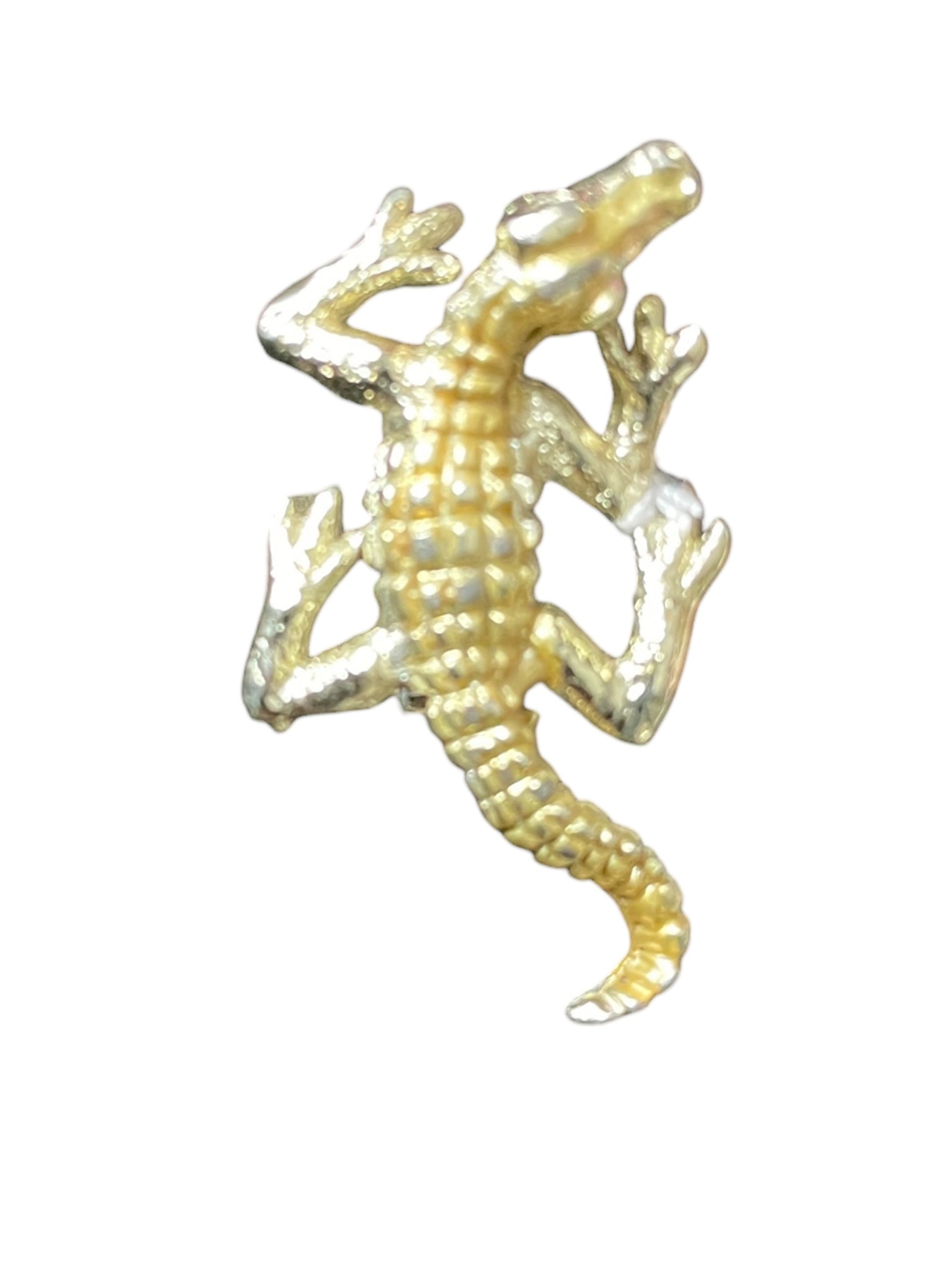 ALLIGATOR IS COMING - GENUINE VINTAGE GOLDTONE BROOCH