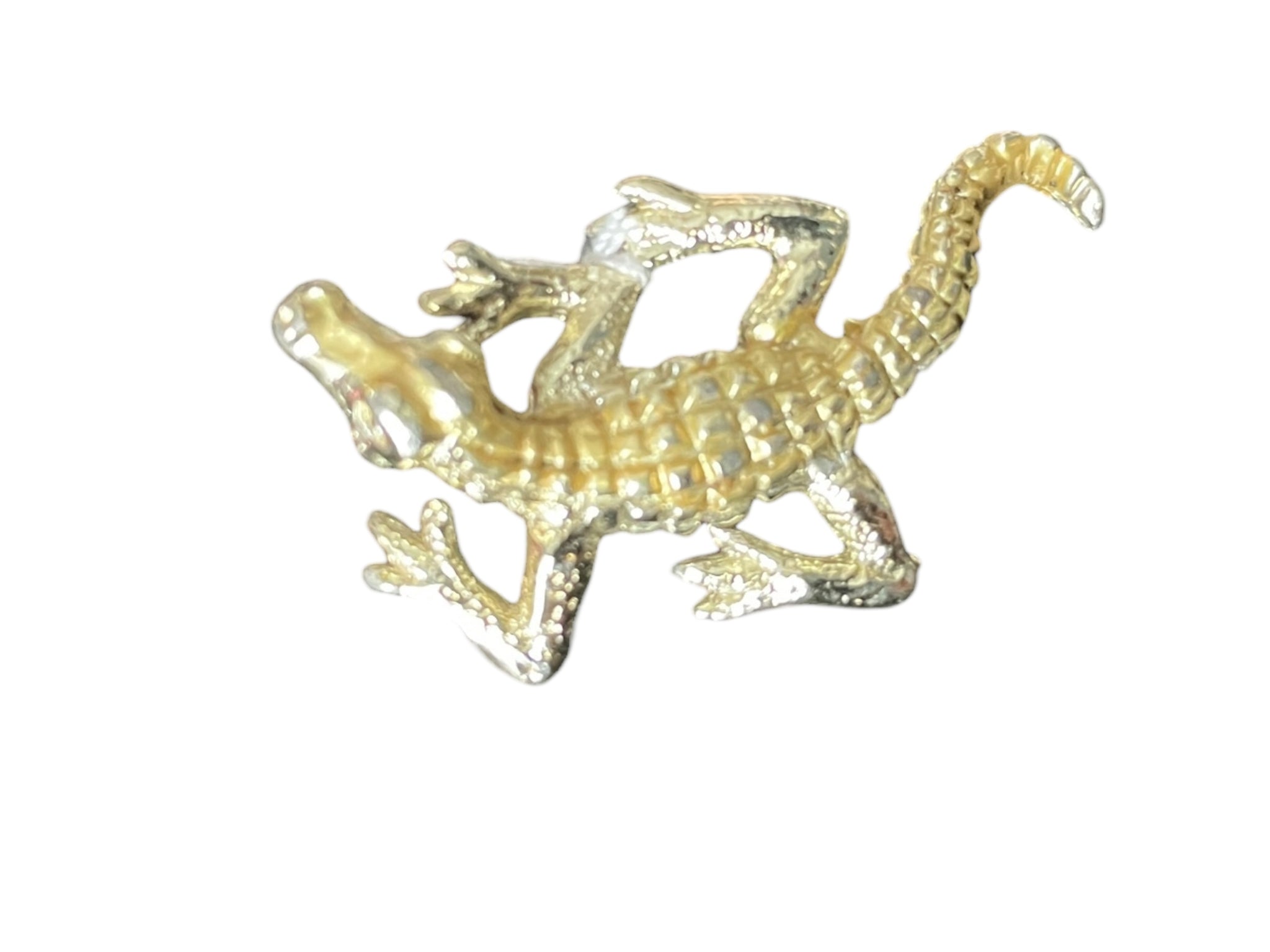 ALLIGATOR IS COMING - GENUINE VINTAGE GOLDTONE BROOCH
