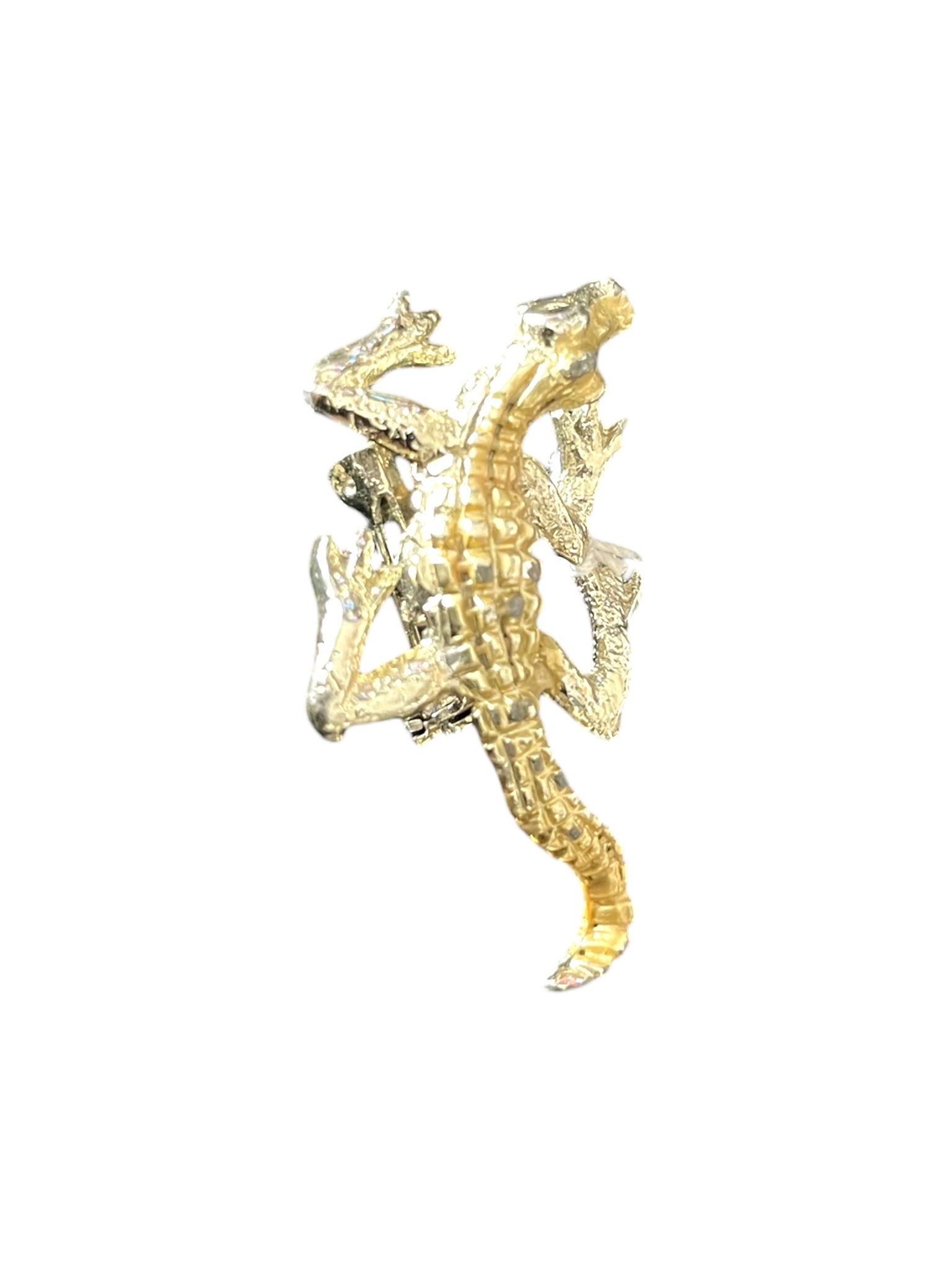 ALLIGATOR IS COMING - GENUINE VINTAGE GOLDTONE BROOCH