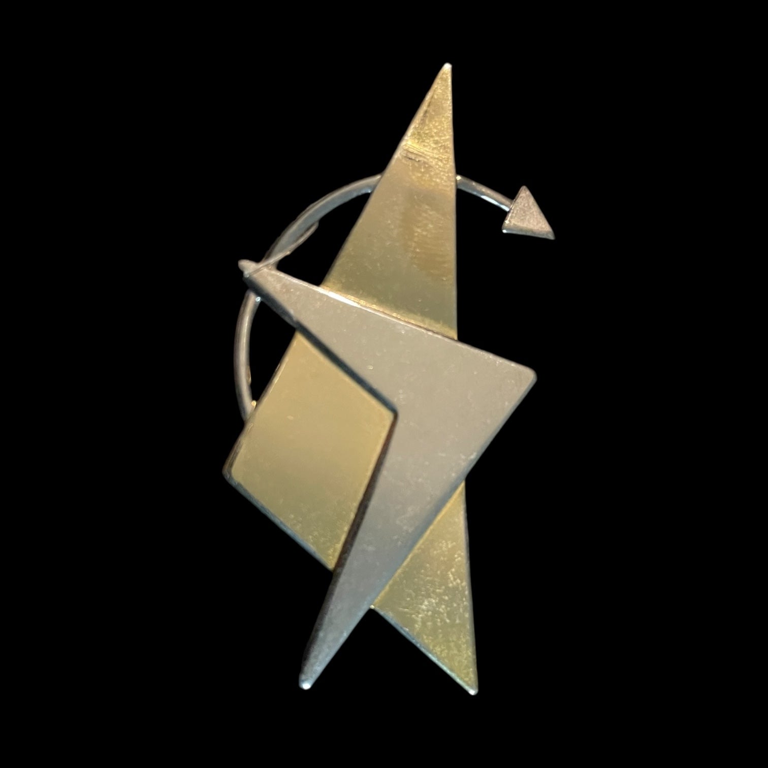 Turning Point Goldtone Silvertone Vintage Brooch