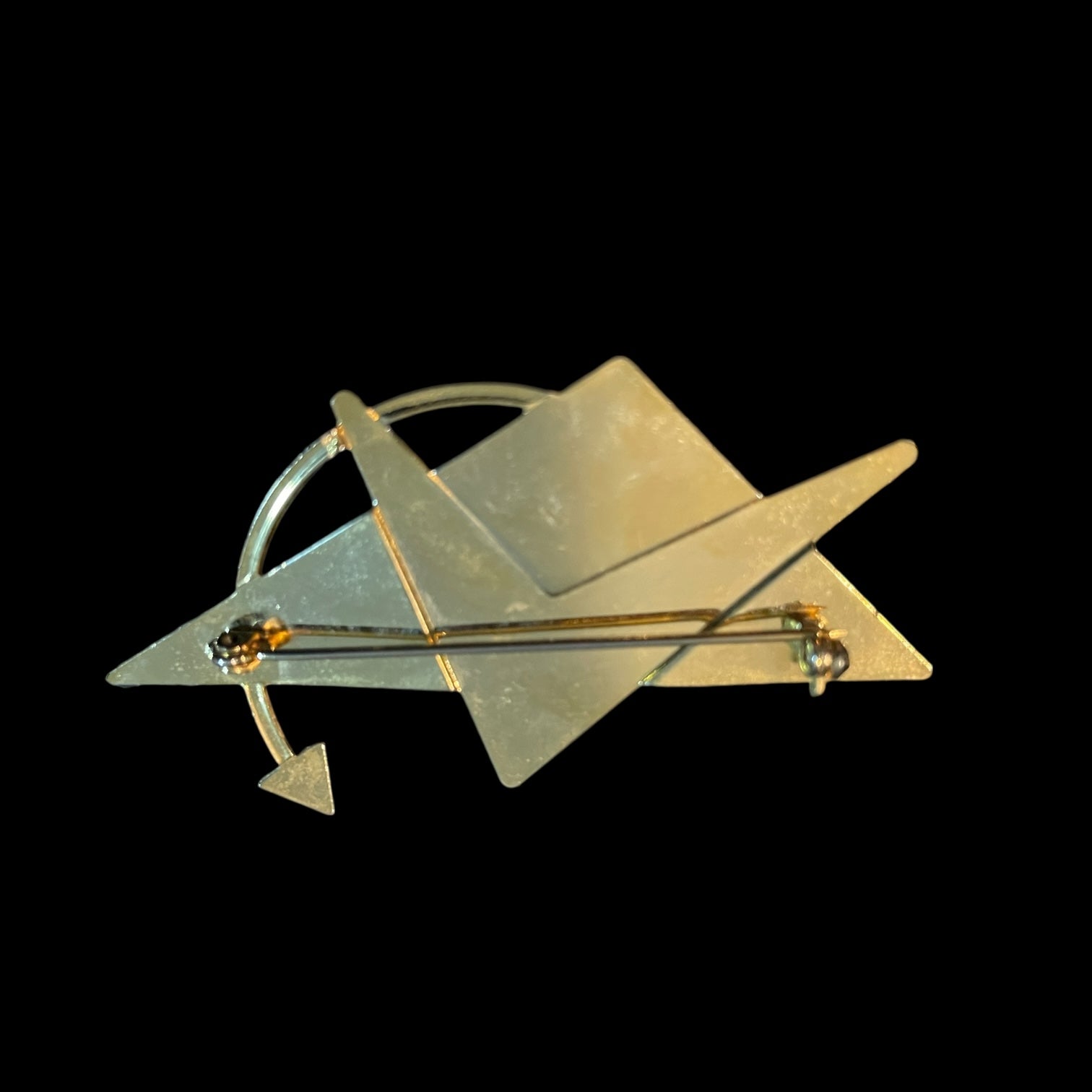 Turning Point Goldtone Silvertone Vintage Brooch