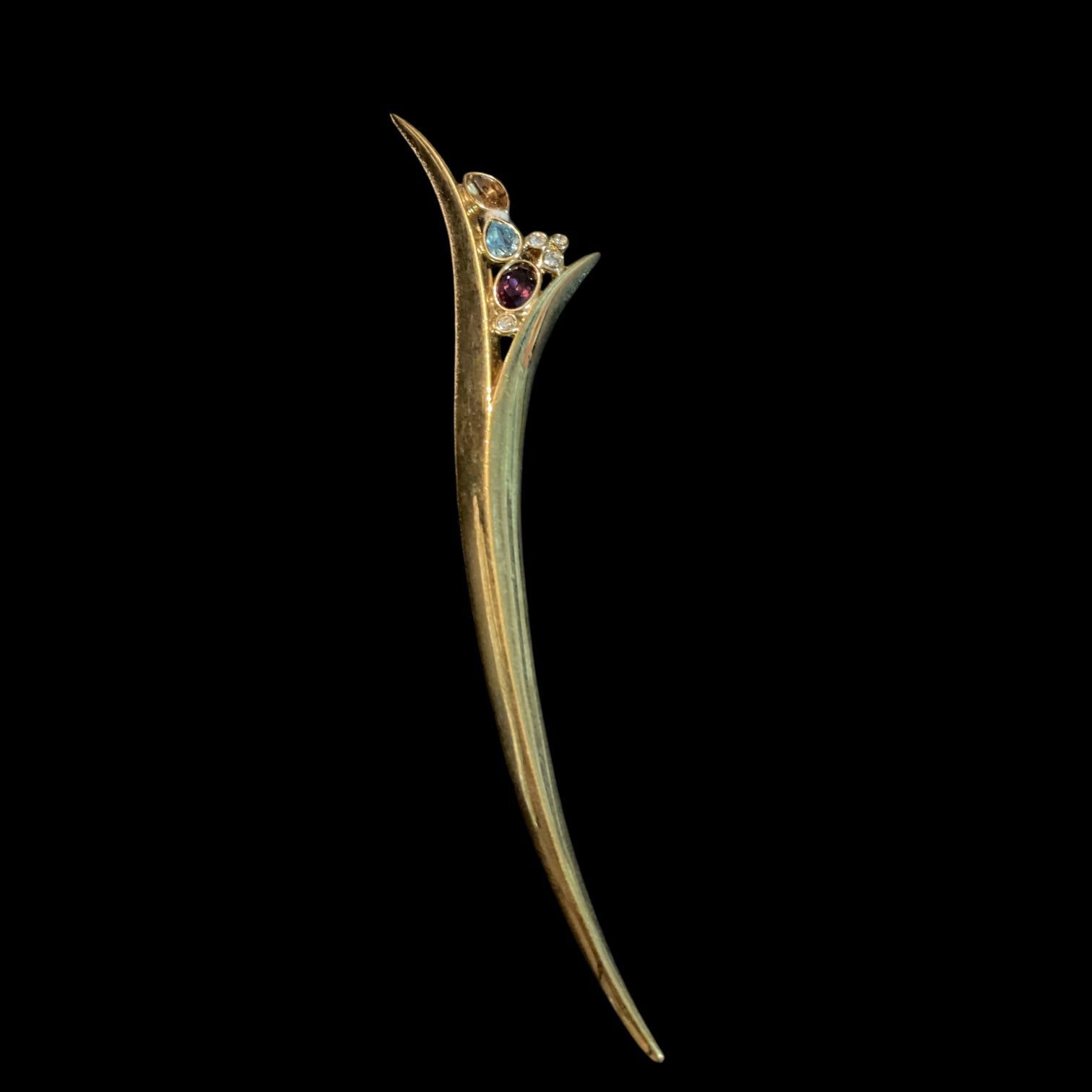 Lily Obelisk Goldtone Vintage Brooch