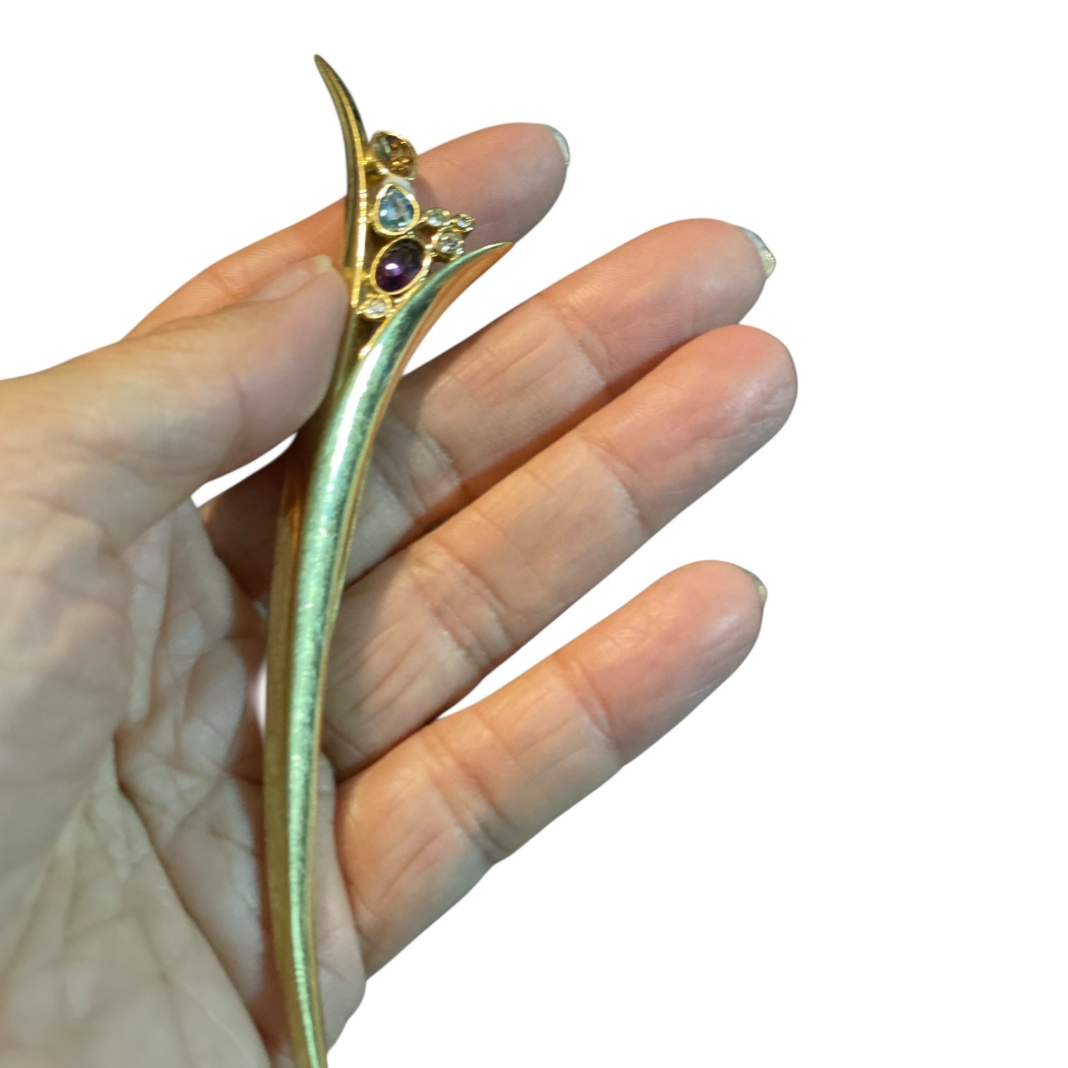 Lily Obelisk Goldtone Vintage Brooch