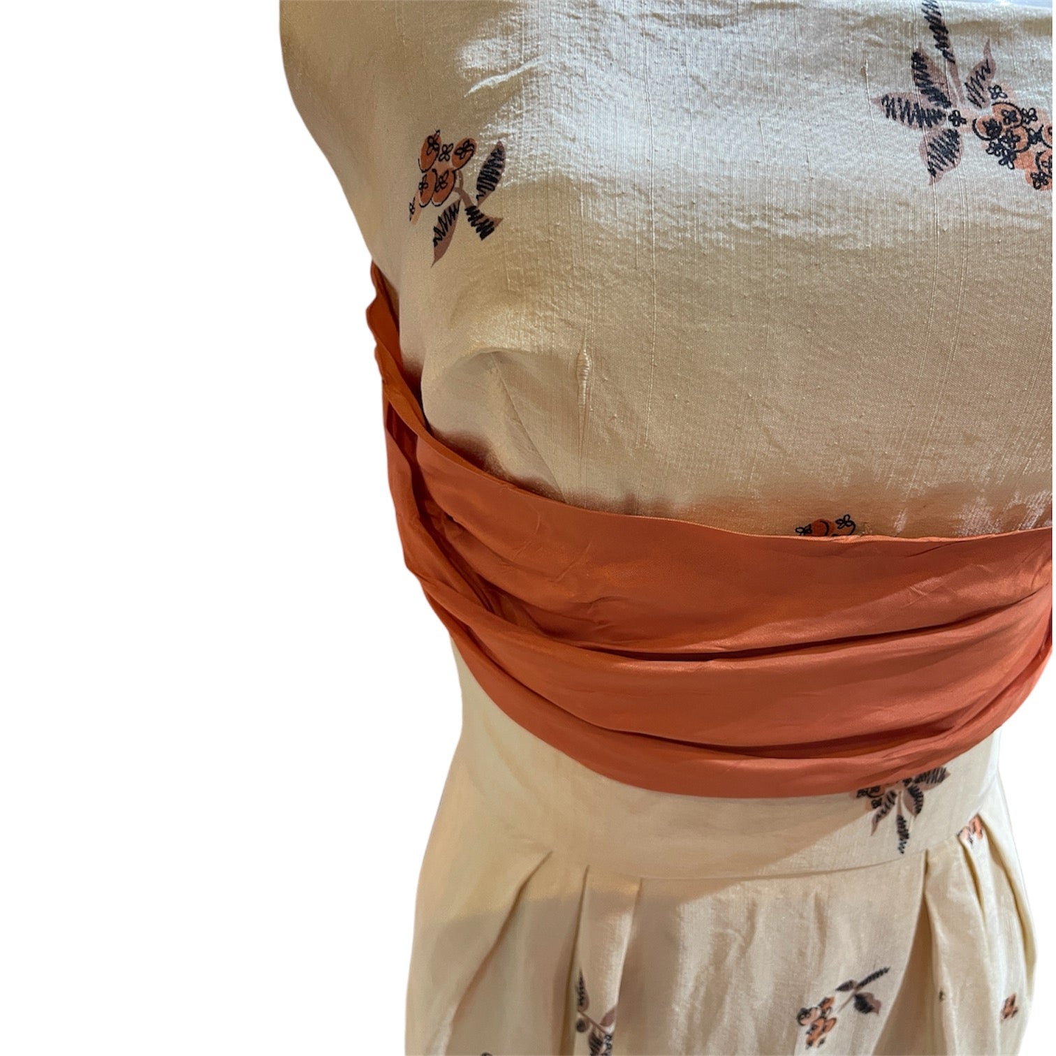 Silk Starlet -Elegant Bombshell Vintage 1960s Silk Midi Berry Print Wiggle Dress