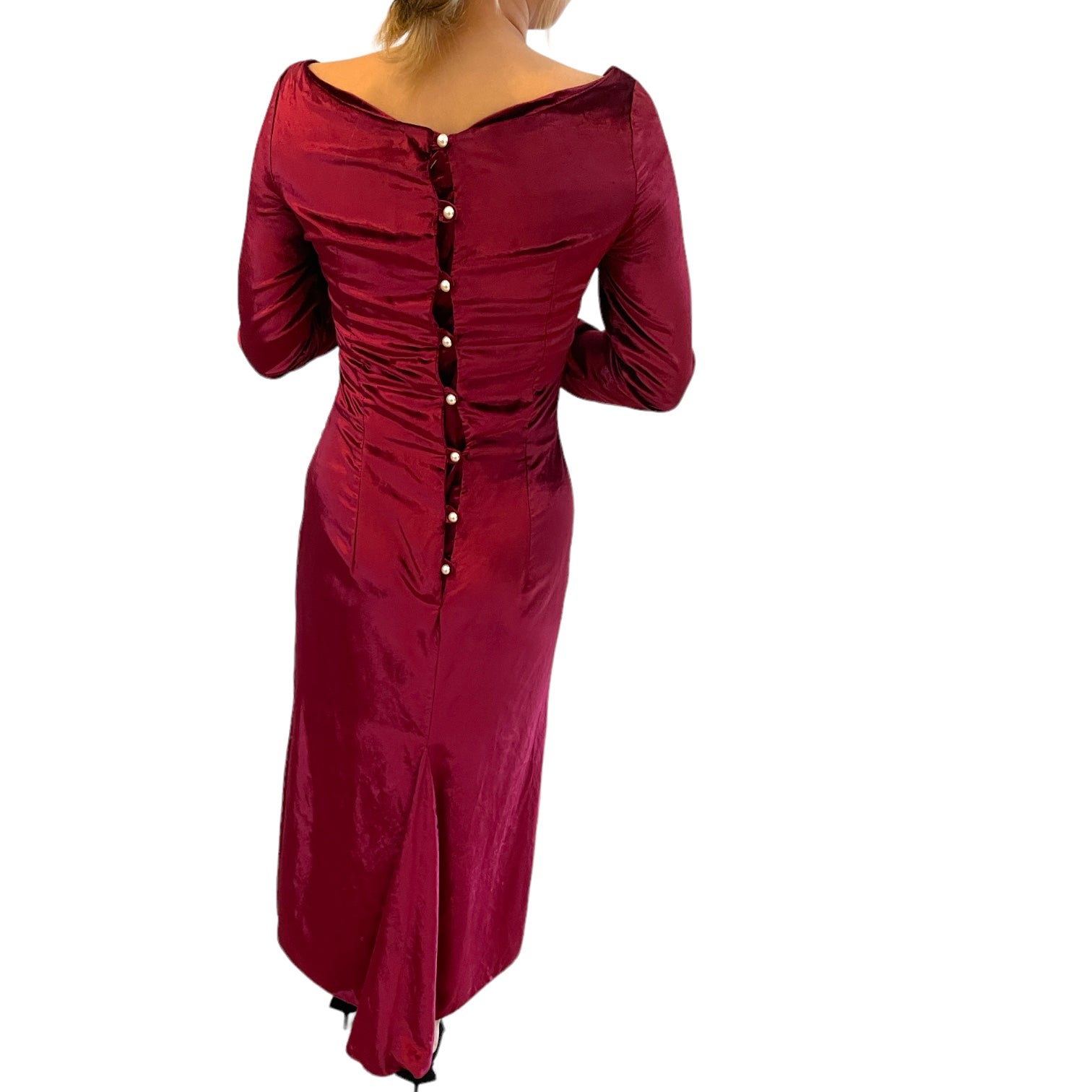 Victorian Vibes Lush Velvet Wine Evening Dress