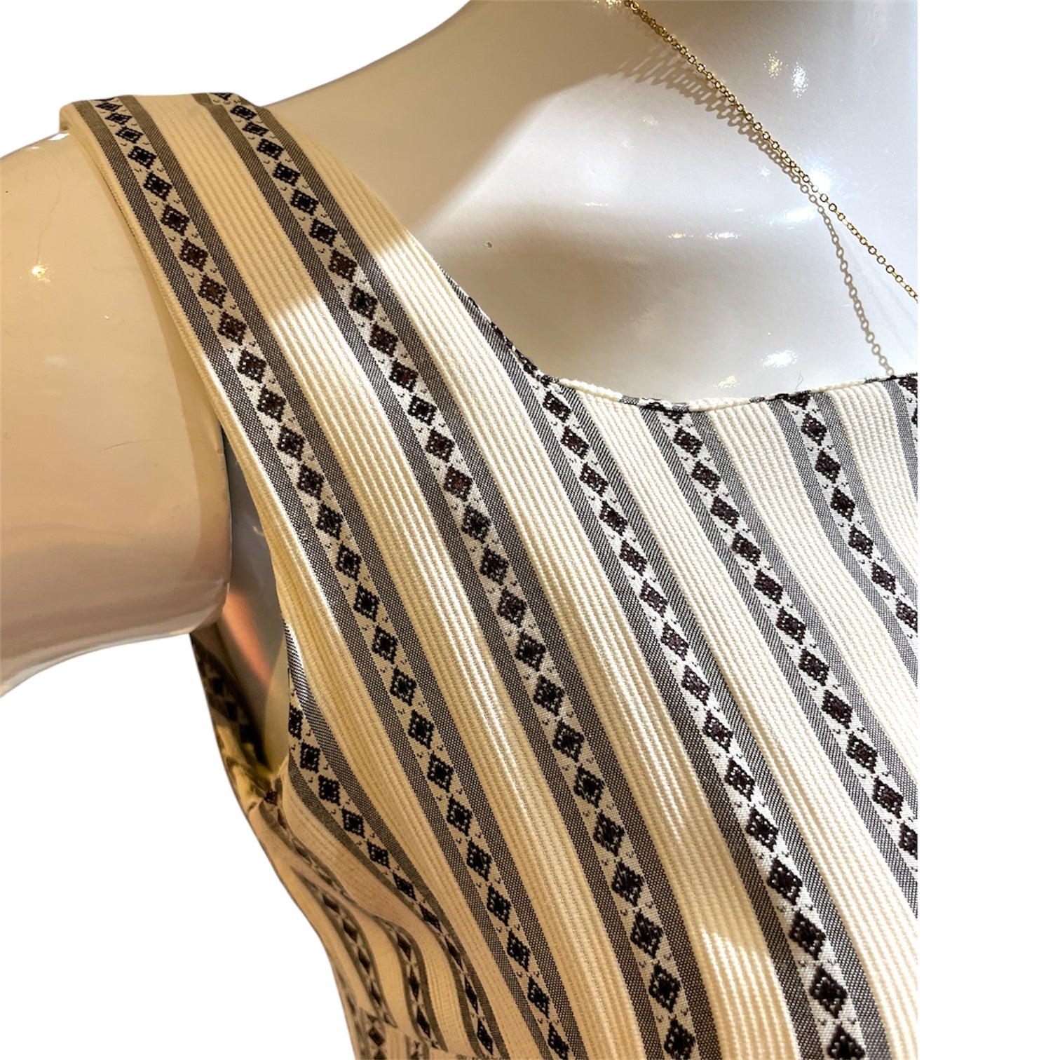 Silver Screen -1950s Geometric Black and White Fit & Flare Dress