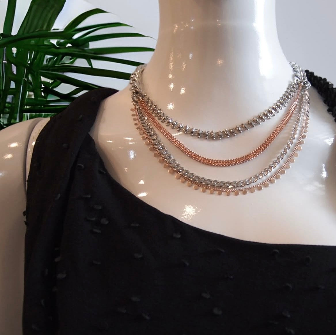 Parallel Necklace - Handmade Prelayered Rhodium & Gold-Plated Necklace