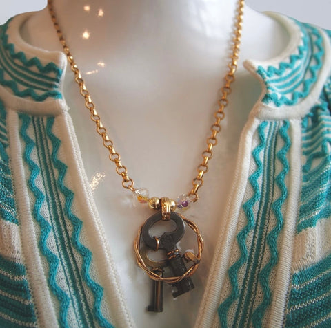 The Keeper's Keys - Handmade one-of-a-kind vintage upcycled necklace