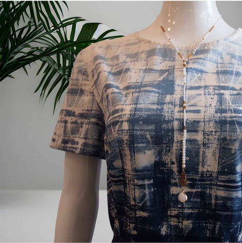 Crystal Clear - Handmade White Beaded Long Necklace