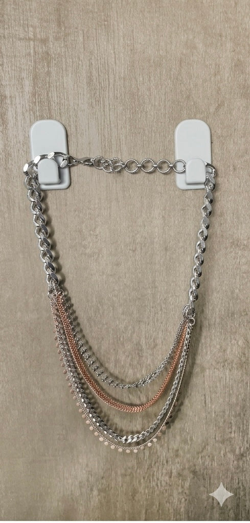 Parallel Necklace - Handmade Prelayered Rhodium & Gold-Plated Necklace