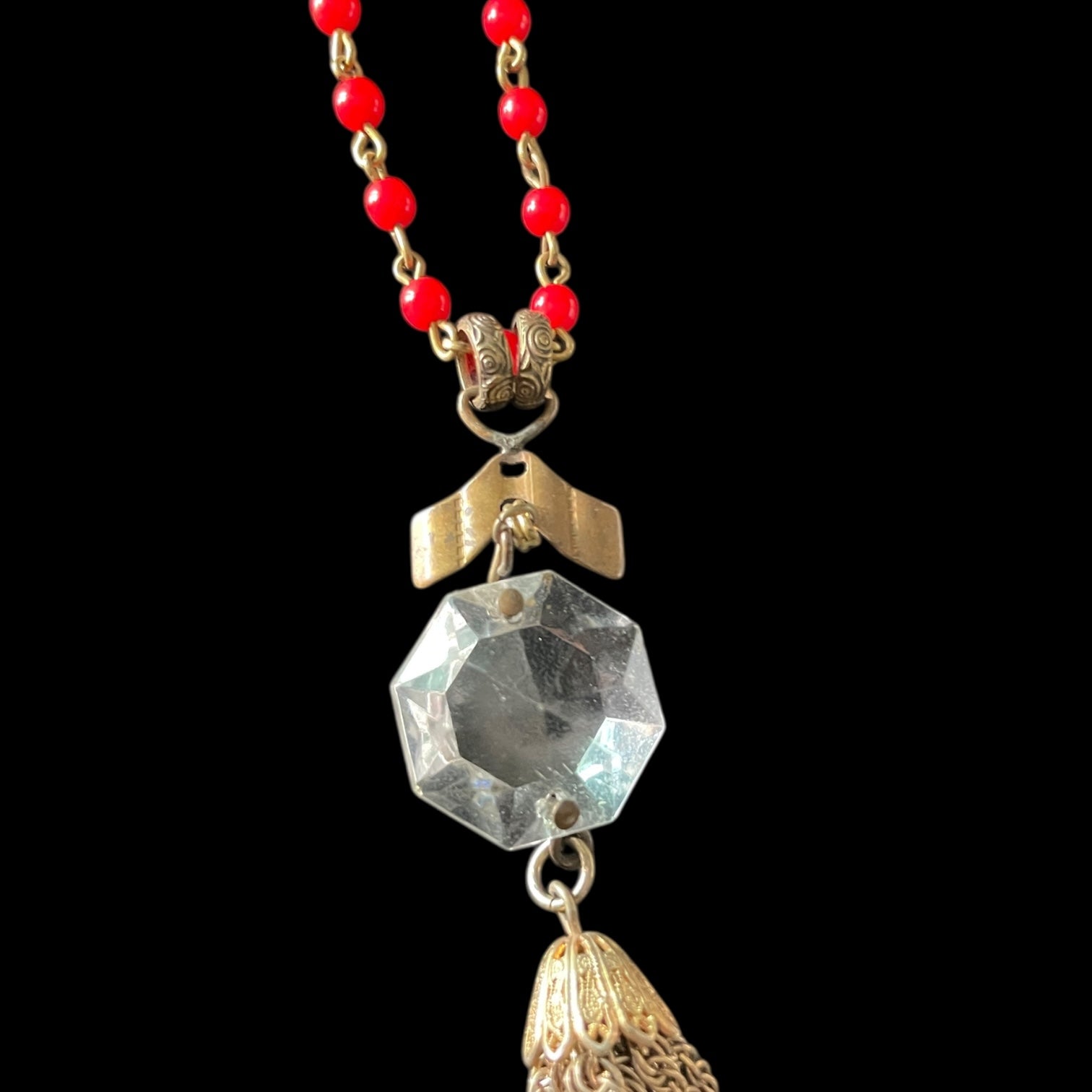 Scarlet Ritual - Handmade one-of-a-kind vintage upcycled necklace