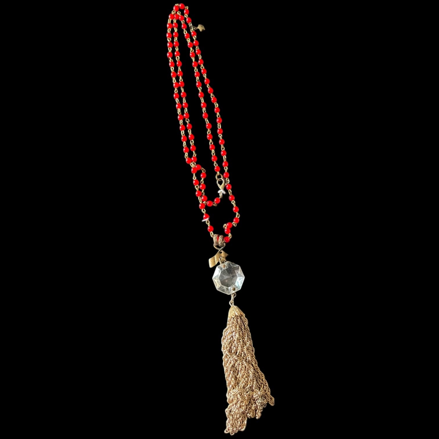 Scarlet Ritual - Handmade one-of-a-kind vintage upcycled necklace