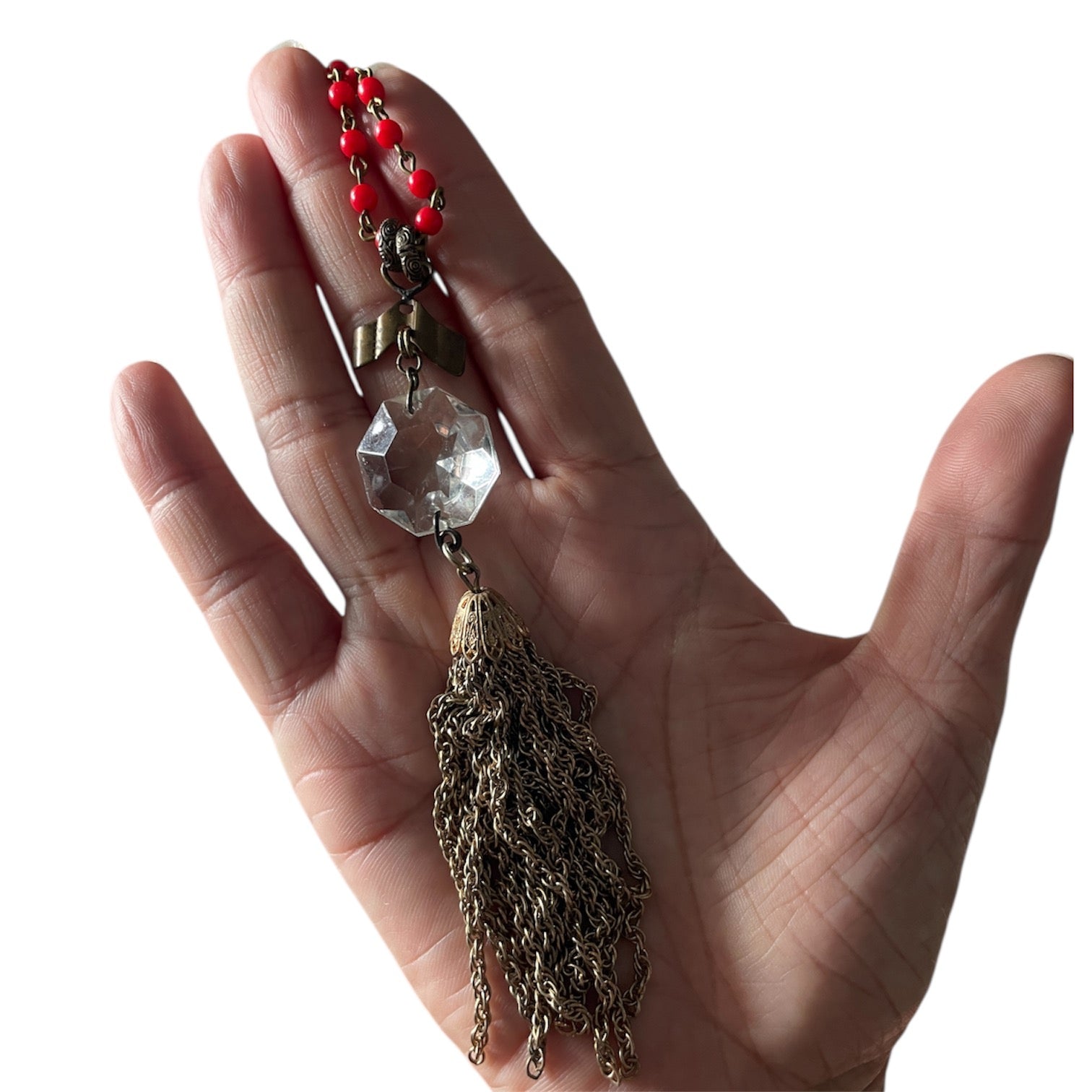 Scarlet Ritual - Handmade one-of-a-kind vintage upcycled necklace