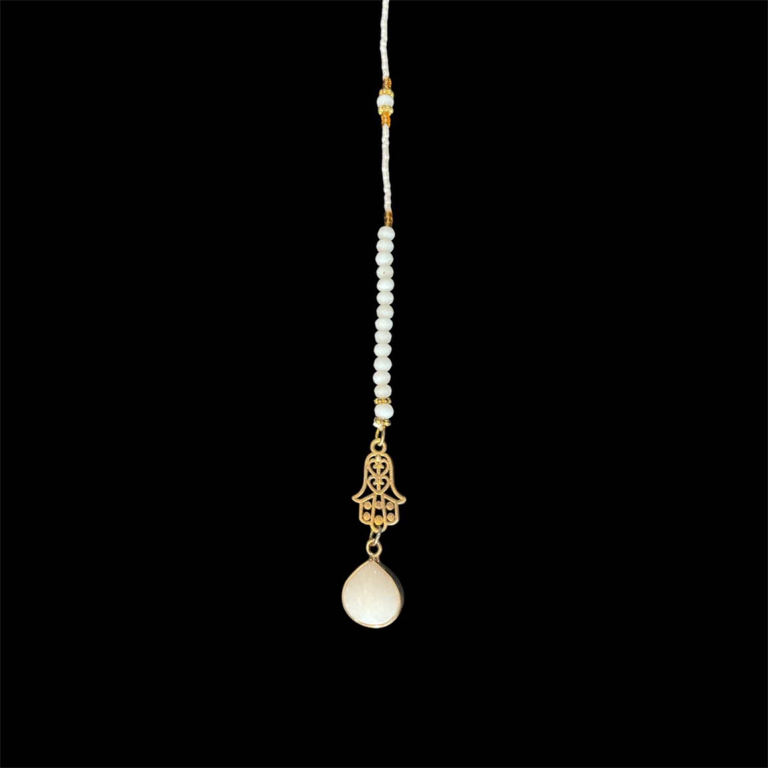 Crystal Clear - Handmade White Beaded Long Necklace