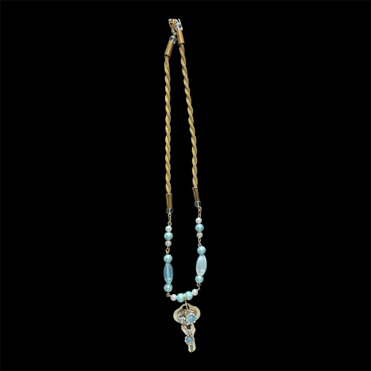 Key To Blue Skies - Handmade one-of-a-kind vintage upcycled necklace