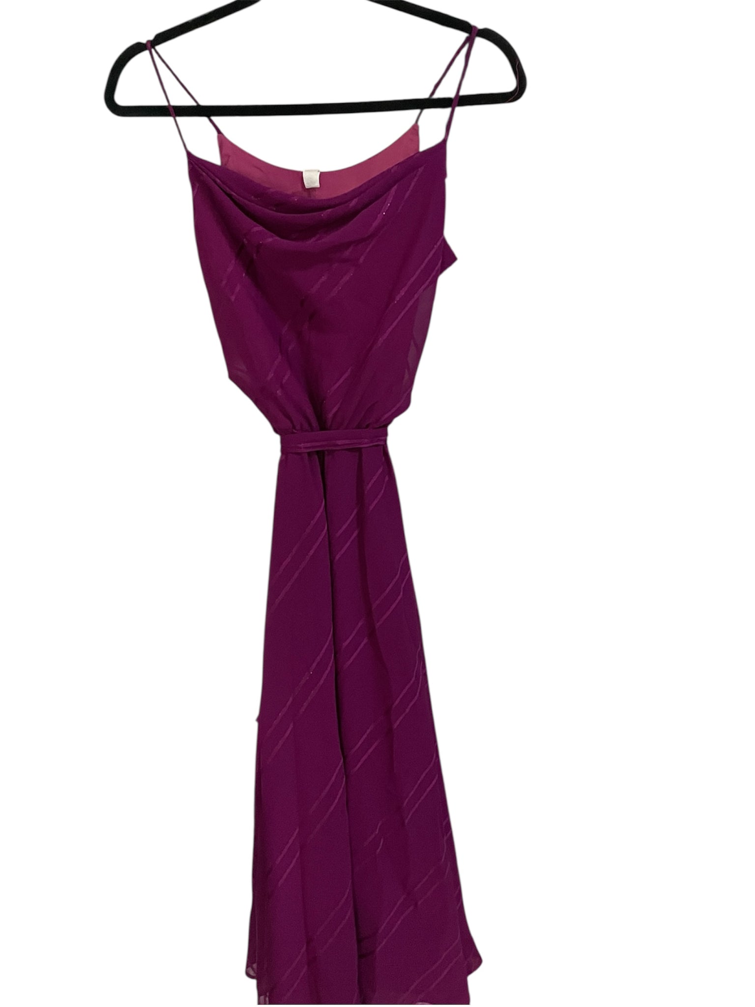 Plum Muse - Magenta Purple Dress With Subtle Stripes