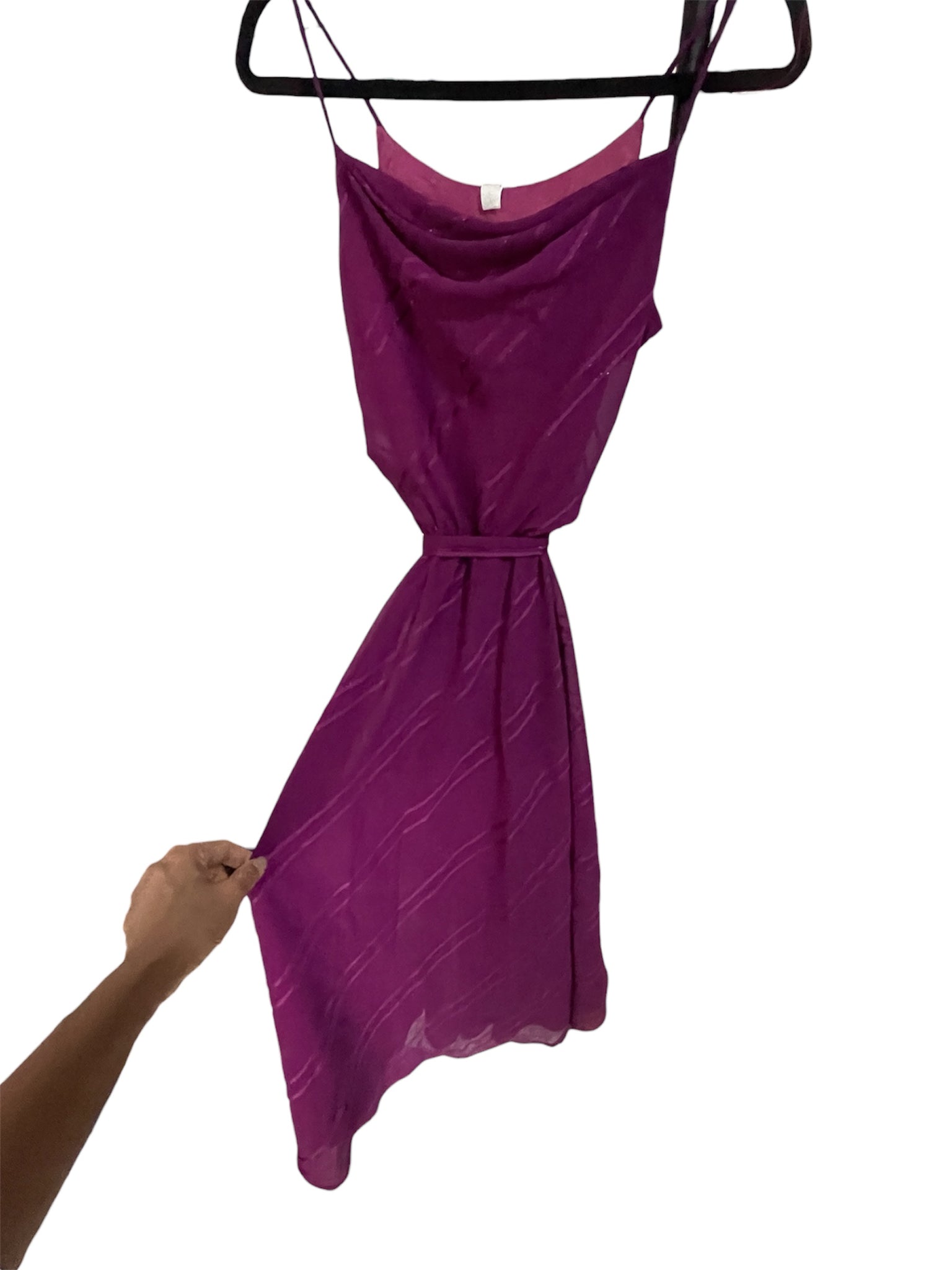Plum Muse - Magenta Purple Dress With Subtle Stripes