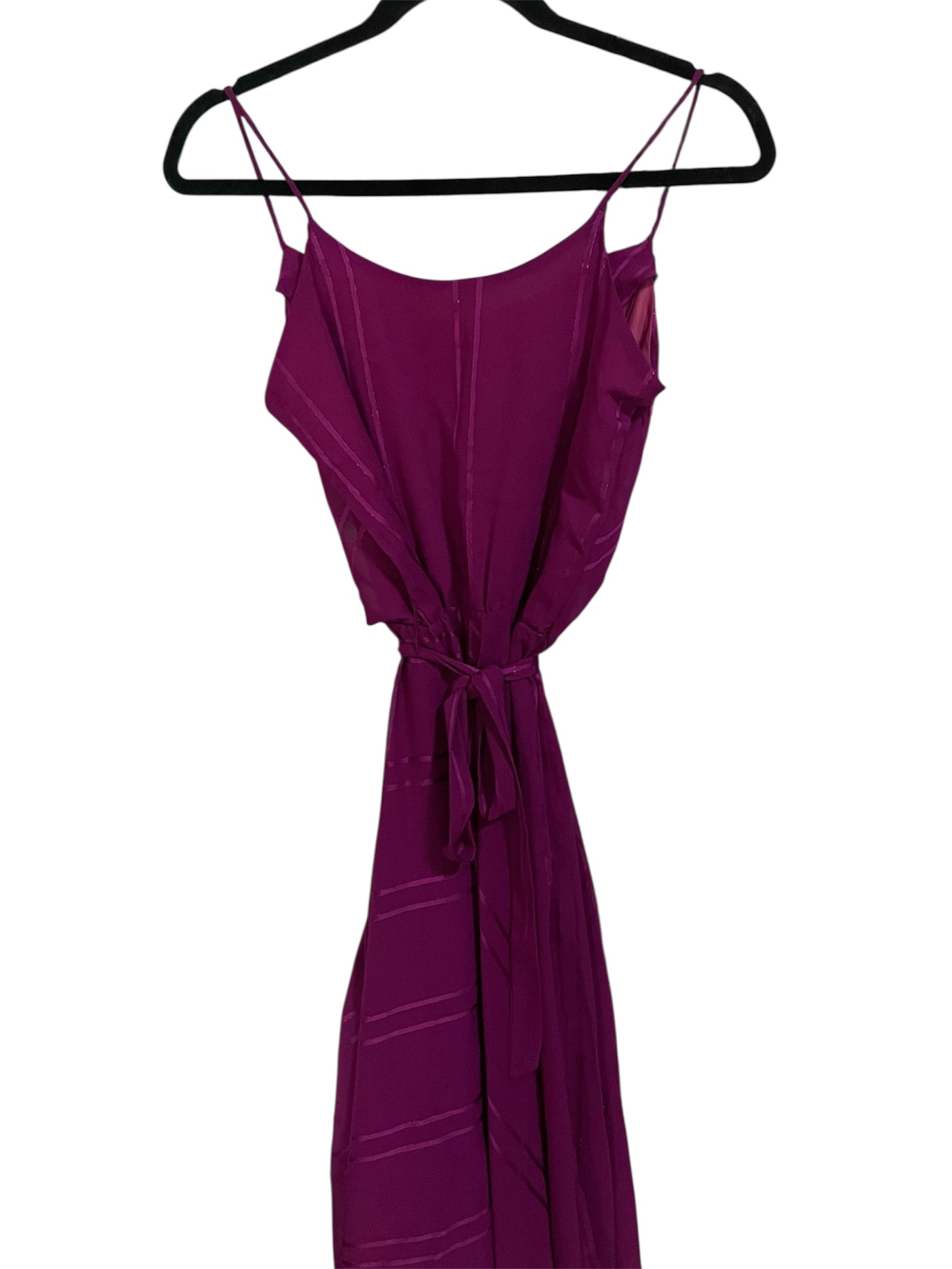 Plum Muse - Magenta Purple Dress With Subtle Stripes