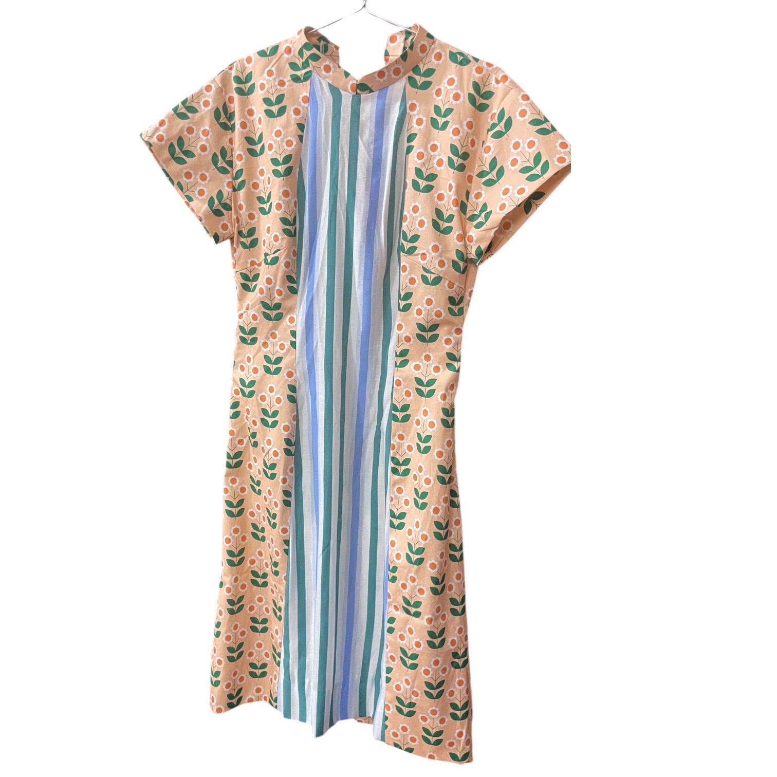 GROOVE LINE - SPLIT BY STRIPES HANDMADE MODERN COTTON CHEONGSAM DRESS