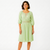 Apple Grove - Vintage 1970s Apple Green Dress with Lattice Weave Waist