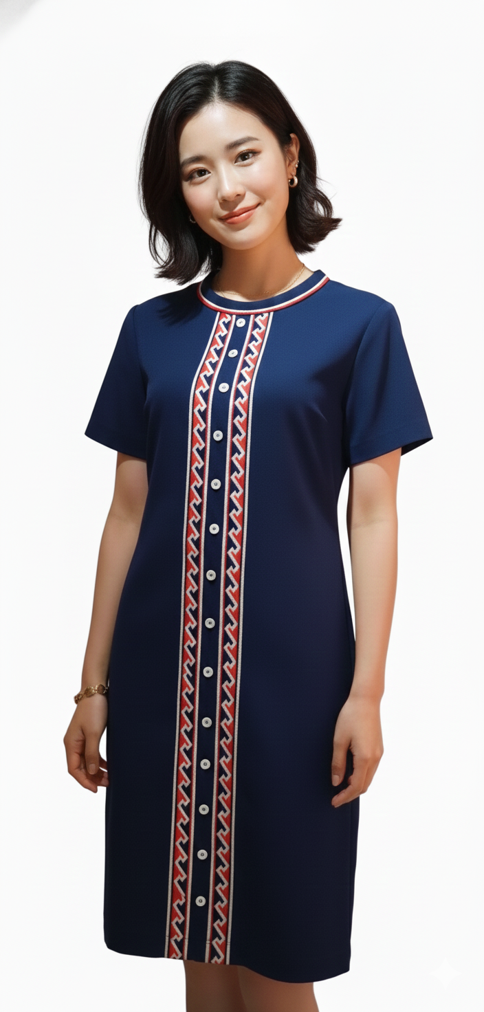 Midnight Mod - 1960s Navy Vintage Shift Dress